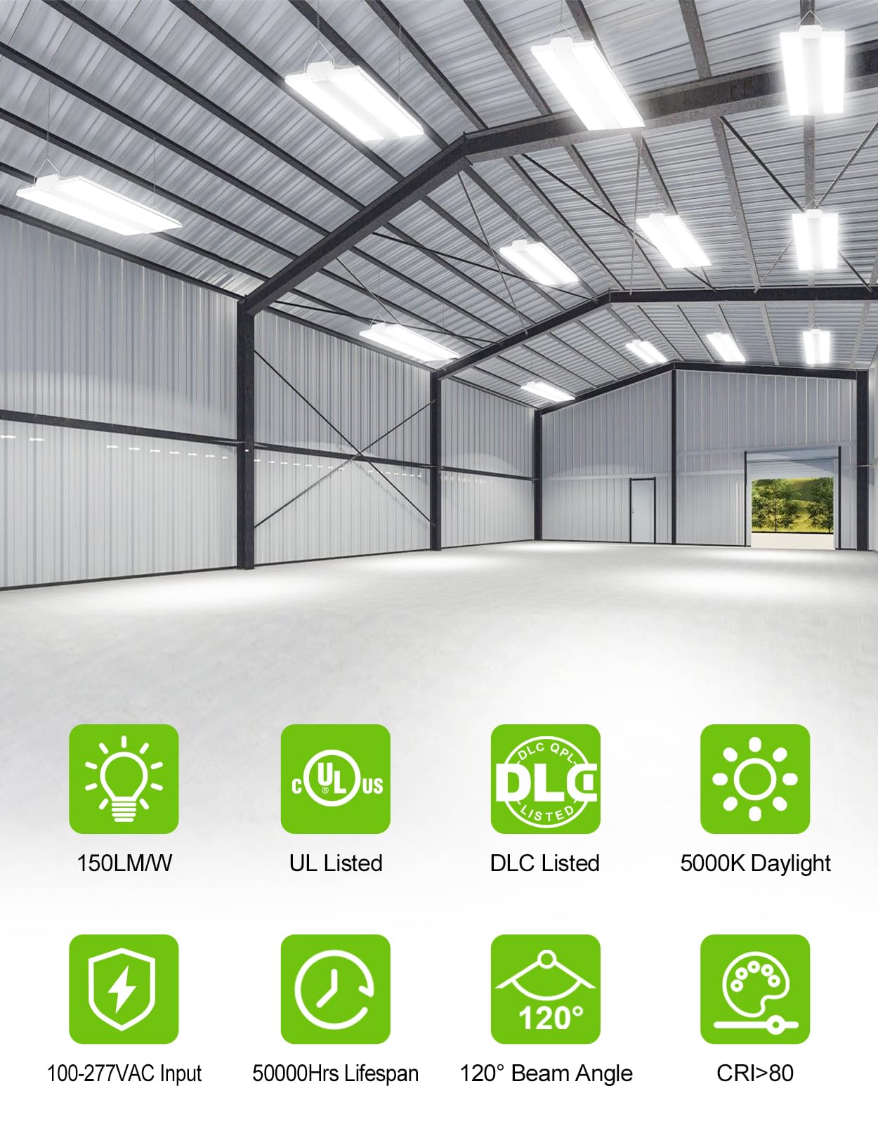 LED Linear High Bay Light - LHB Series,150W,22500lumens,5000K,100-277V