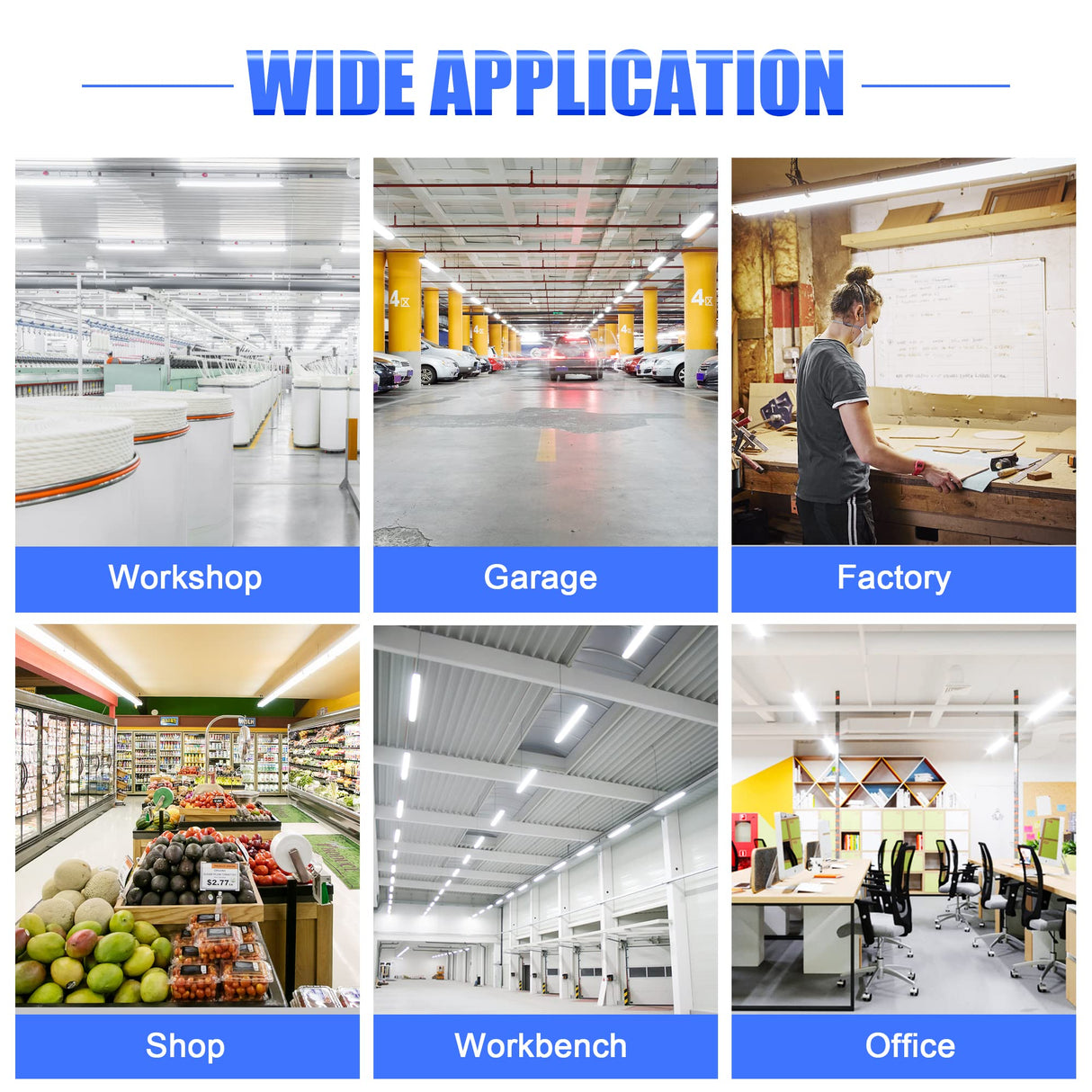 LED Shop Light - SL Series,120W,15600lumens,5000K,100-120V,with ON/Off Pull Chain