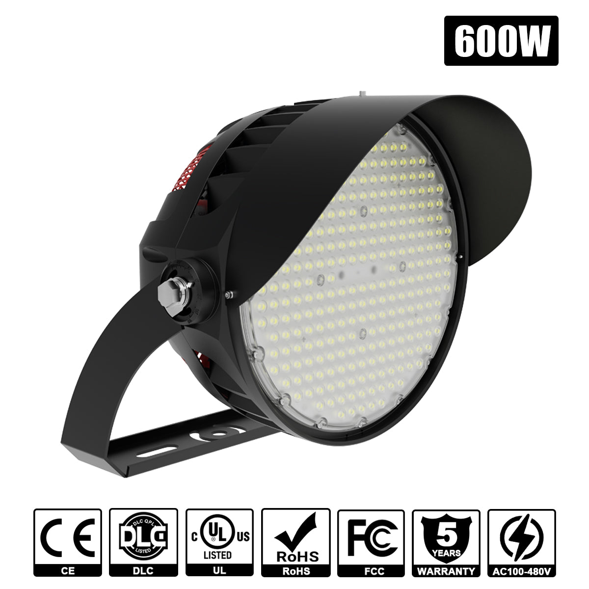LED Stadium Light 600W 5000k 100-480VAC 60° Angle