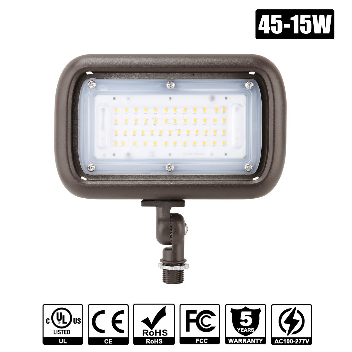 6-24 PACK 45W 30W 15W LED Knuckle Flood Light 5000K 120-277VAC