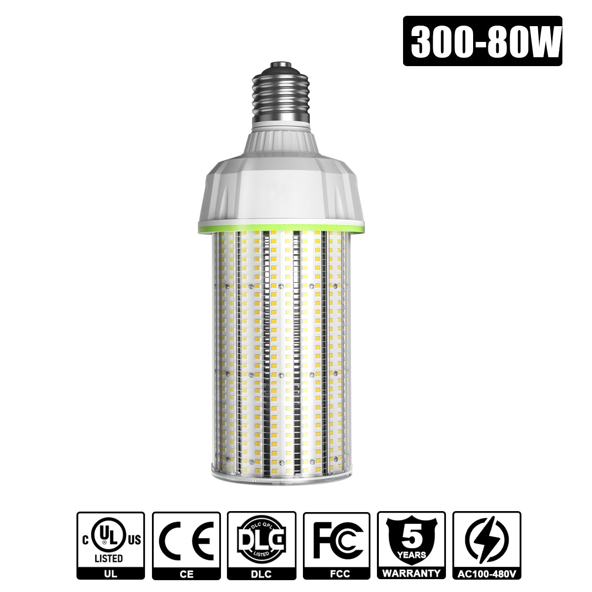 300W - 80W LED Corn Bulb Lights 5000K 5700K E39 100-480VAC Retrofit Kits