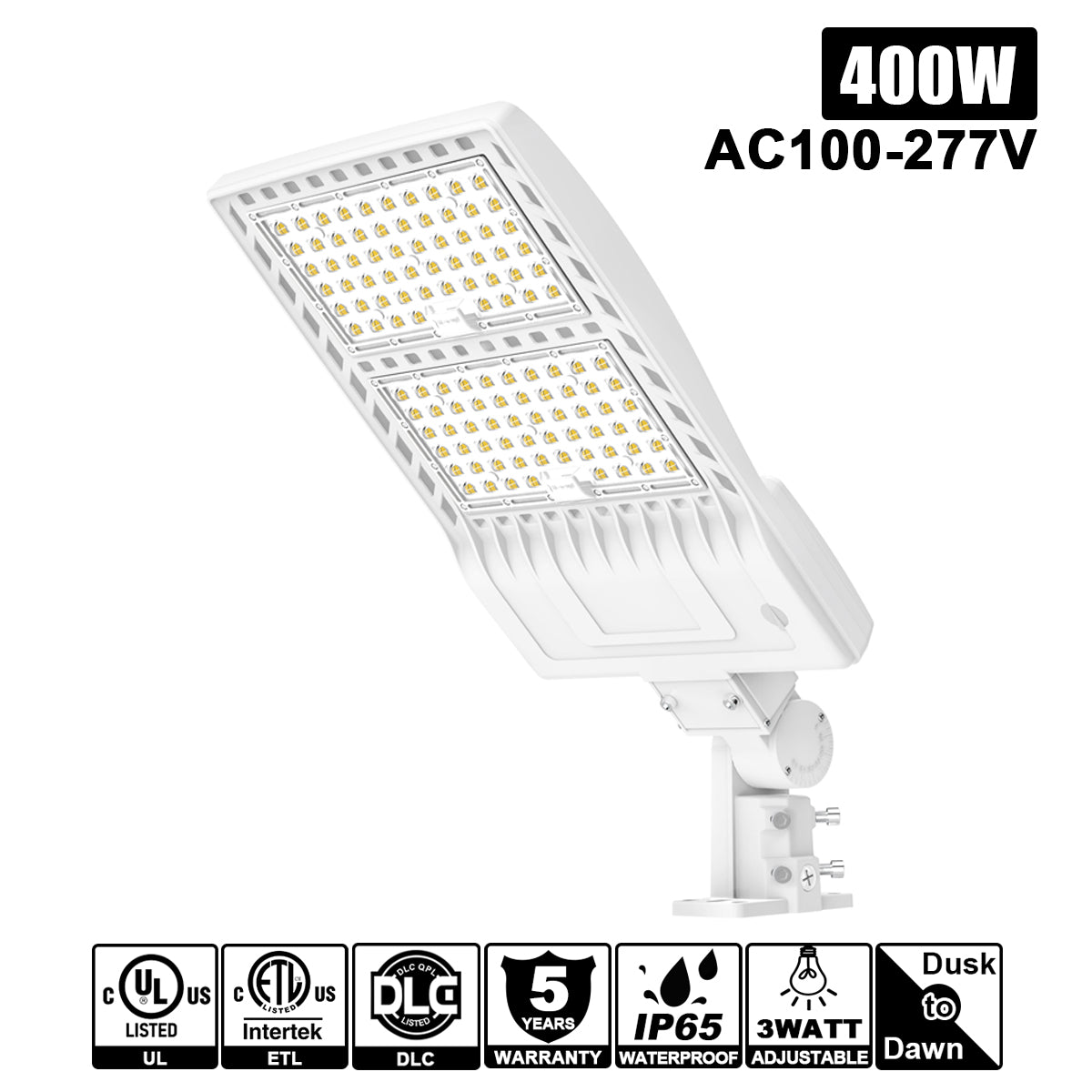 400W/320W/240W 5000K 56000Lm 100-277VAC LED Shoebox Aera Lights Built in Photocell
