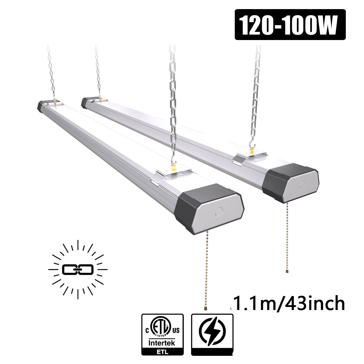 Led Shop Light 120W 100W 1.1 Meter 5000k 120V