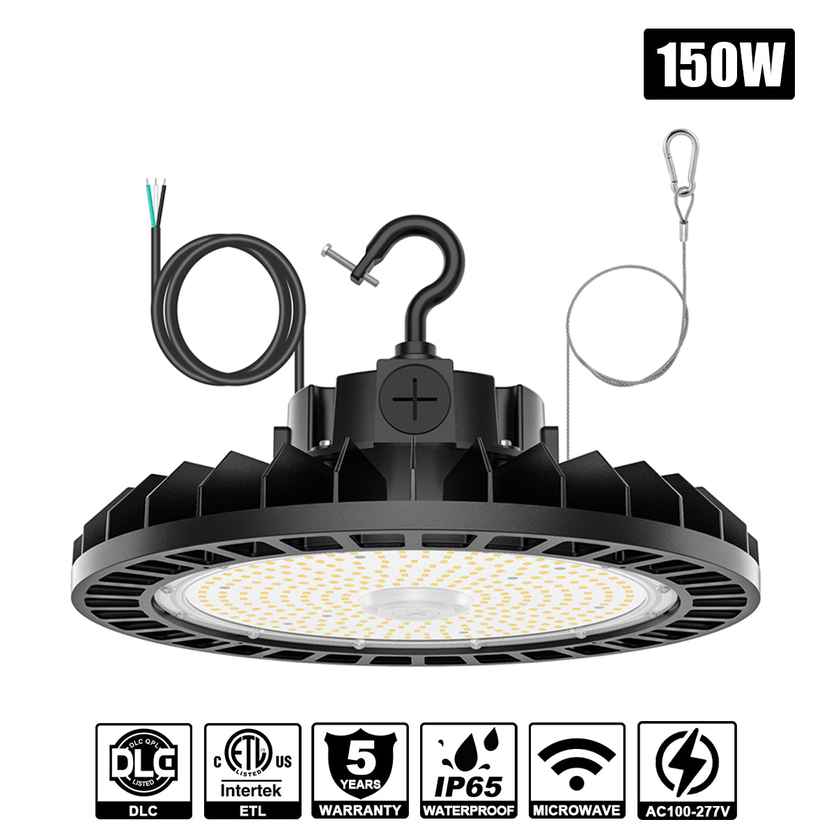 150W LED UFO High Bay Light Microwave Sensor 5000K 100~277VAC