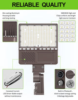 LED Parking Lot Light - PL Series With A&N BRACKET,200W,30000lumens,5000K,277-480V,Built in Photocell