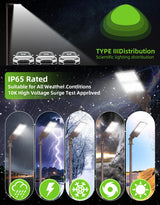 LED Parking Lot Light - PL Series With A&N BRACKET,320W,48000lumens,5000K,277-480V,Built in Photocell