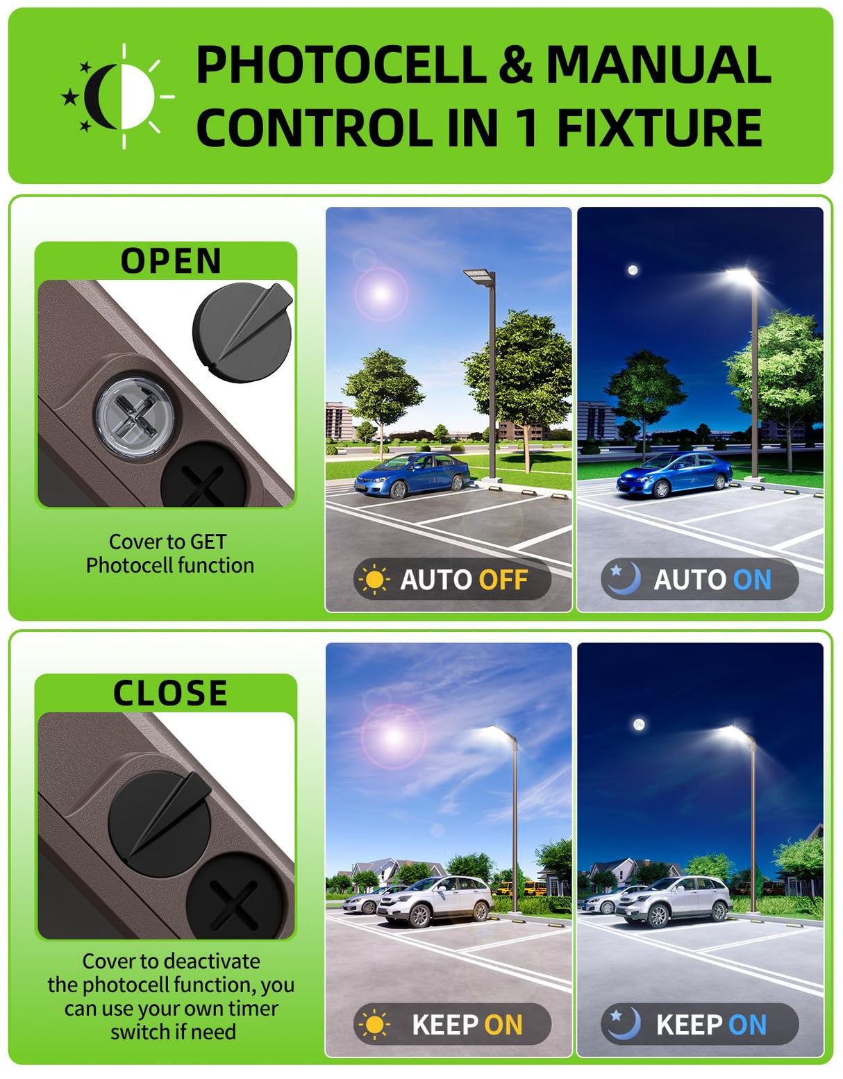 LED Parking Lot Light - PL Series With A&N BRACKET,320W,48000lumens,Selectable Wattage & CCT,100-277V, Built in Photocell