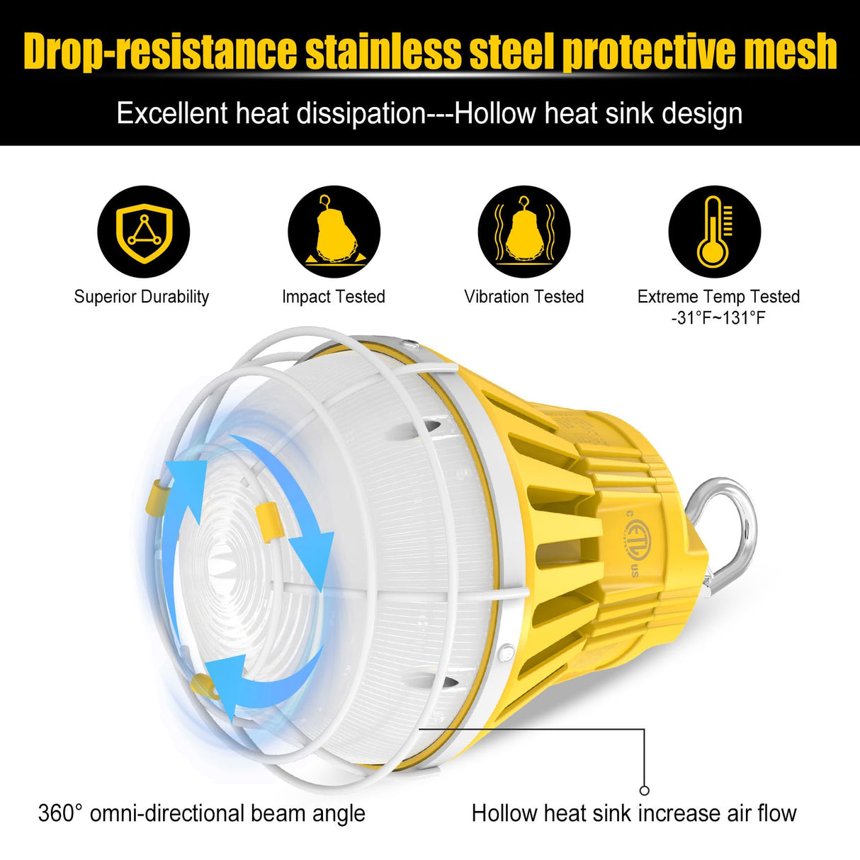 LED Temporary Work Light - LTW Series,100W,13000lumens,5000K,100-277V