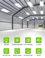 LED Linear High Bay Light - LHB Series,150W,22500lumens,Selectable Wattage & CCT,100-277V