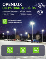 LED Parking Lot Light - PL Series With Slip Fit Mount,320W,48000lumens,Selectable Wattage,100-277V,Built in Photocell