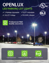 LED Parking Lot Light - PL Series With A&NBRACKET,150W,22500lumens,Selectable Wattage & CCT,100-277V, Built in Photocell