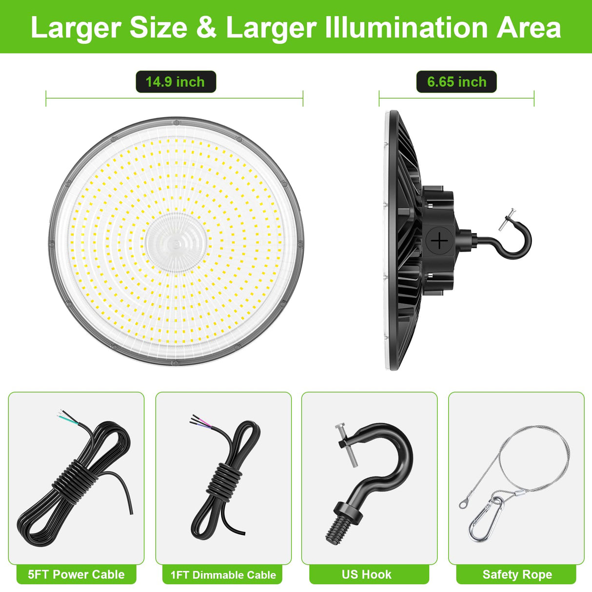 LED High Bay Light - PRO Series, 240W,34800lumens, Selectable Wattage,277-480V