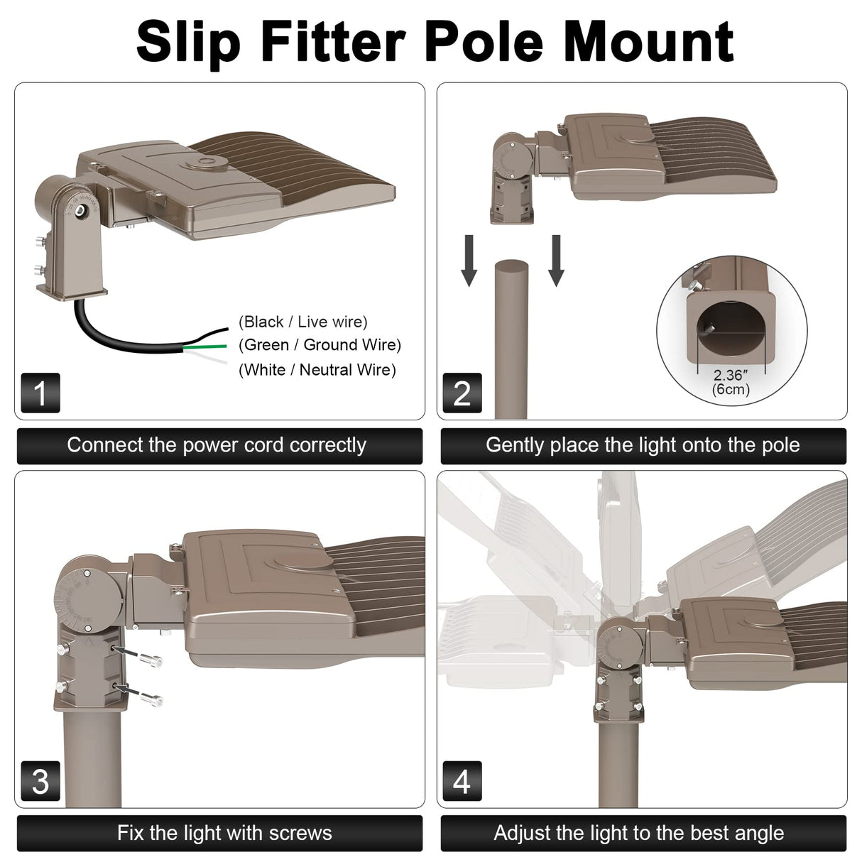 LED Parking Lot Light - SB Series With slip Fit Mount,150W,21000lumens,5000K,277-480V