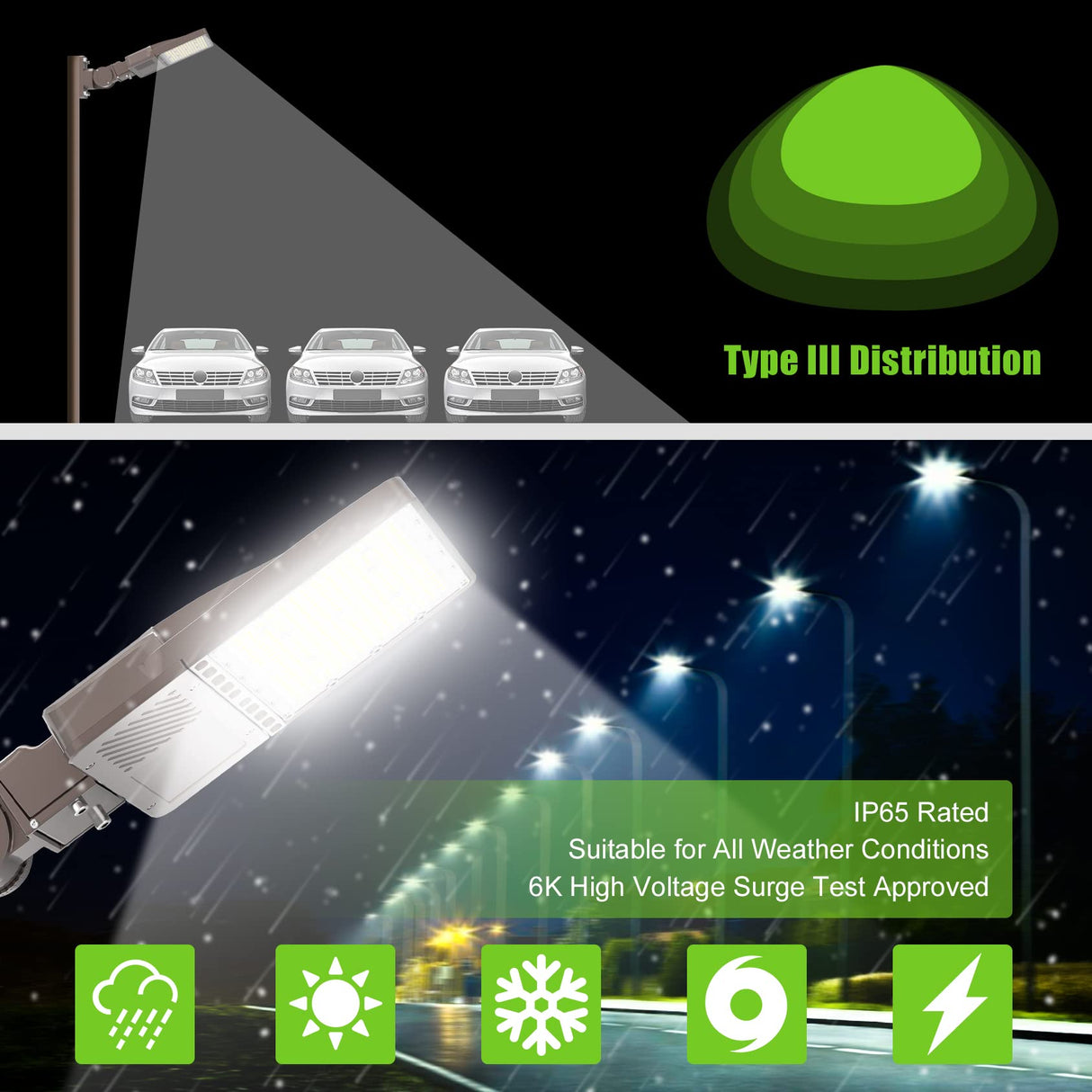 LED Parking Lot Light - PL Series With Arm Mount,200W,30000lumens,5000K,100-277V, Dusk to Dawn