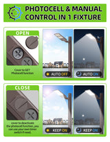 LED Parking Lot Light - PL Series With A&N BRACKET,320W,48000lumens,5000K,277-480V,Built in Photocell