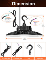 LED High Bay Light - PRO Series,200W, 28000lumens, Selectable Wattage&CCT, 277-480V