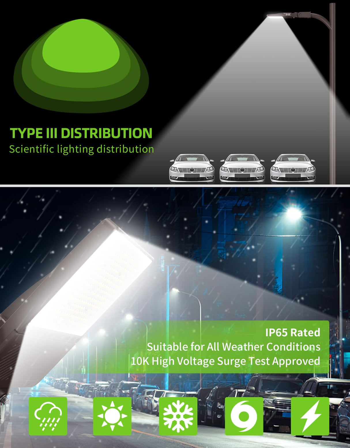 LED Parking Lot Light - PL Series With Slip Fit Mount ,150W,22500lumens,5000K,277-480V