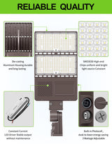 LED Parking Lot Light - PL Series With A&N BRACKET,240W,36000lumens,5000K,277-480V,Built in Photocell