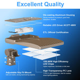 LED Parking Lot Light - SB Series With Slip Fit  Mount,400W,60000lumens,,5000K,277-480V,Built in Photocell