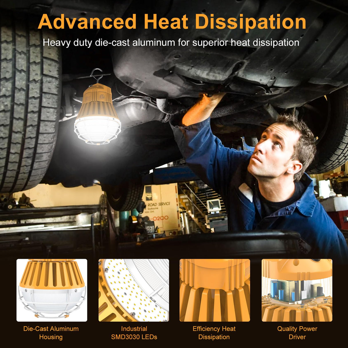 LED Temporary Work Light - LTW Series,60W,8400lumens,Selectable Wattage & CCT,100-277V