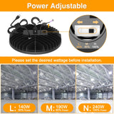 LED High Bay Light - BI Series,240W,36000lumens,Selectable Wattage&CCT,100-277V WITH US PLUG