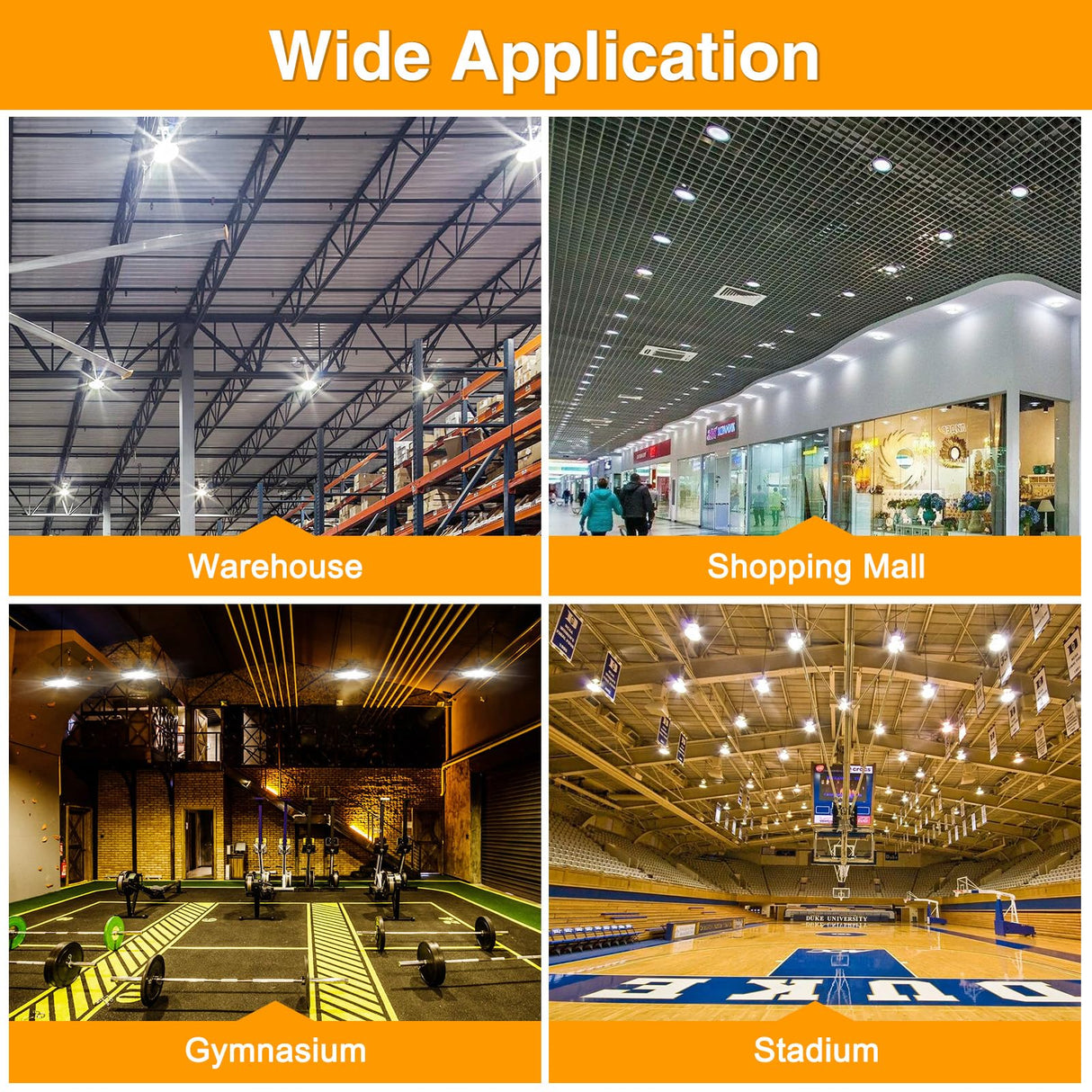 LED High Bay Light - BI Series,240W,36000lumens,Selectable Wattage&CCT,100-277V WITH US PLUG