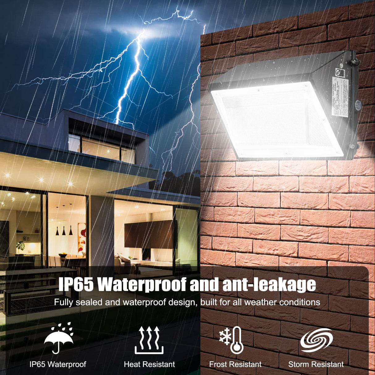 LED Wall Pack Light- WP Series,80W,11200lumens,Selectable Wattage & CCT,100-277V
