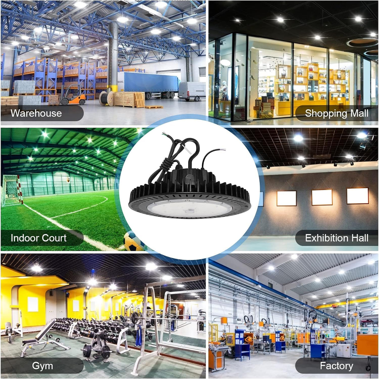 LED High Bay Light - IHB Series,240W,34800lumens,0-10V DIMMABLE,5000K,100-277V