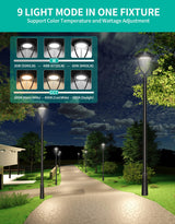LED Post Top Light- PTA Series,60W,8400lumens,Selectable Wattage & CCT,100-277V,Dusk to Dawn Optional