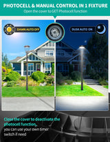 LED Post Top Light- PTA Series,80W,11200lumens,Selectable Wattage,100-277V,Dusk to Dawn Optional