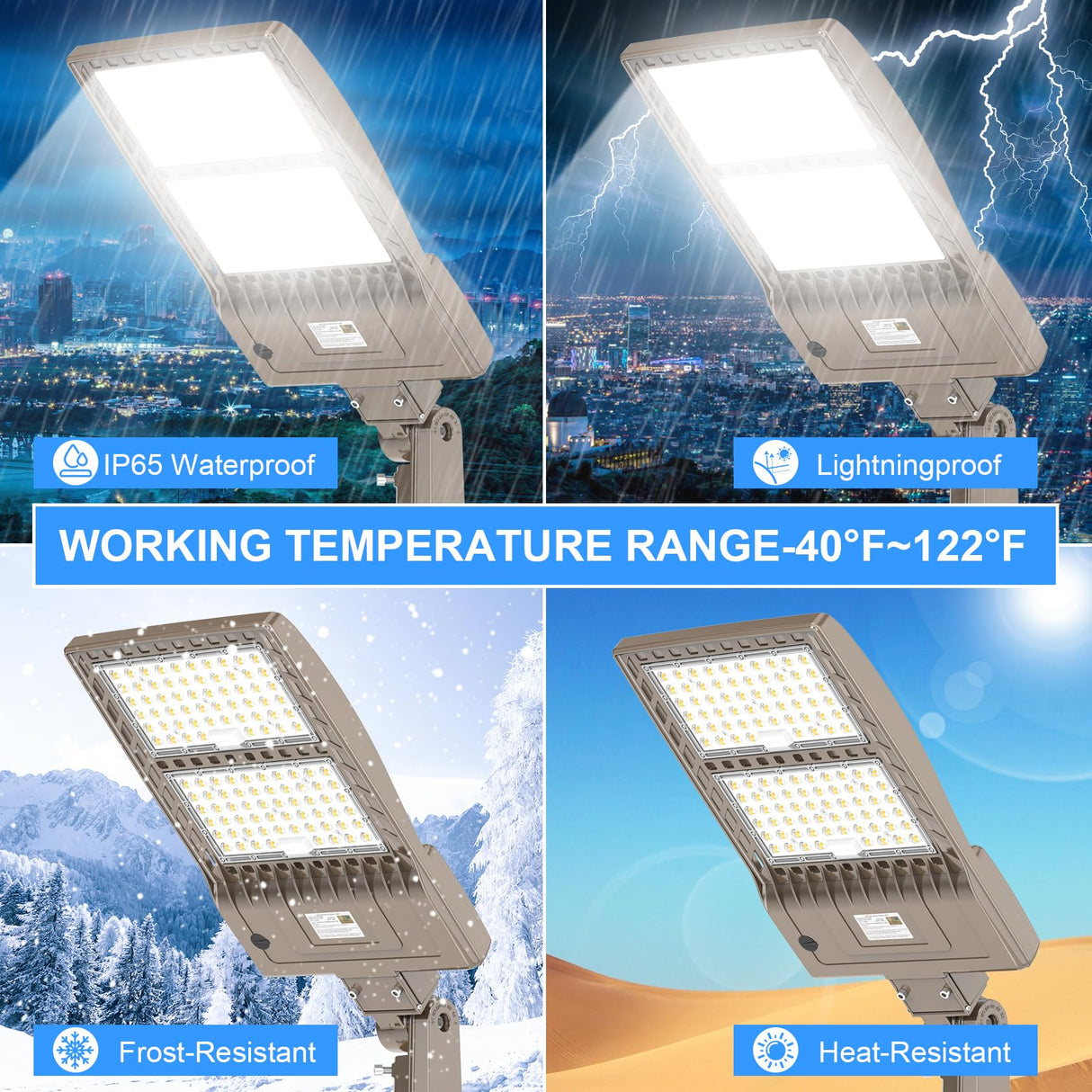 LED Parking Lot Light - SB Series With Slip Fit  Mount,400W,60000lumens,,5000K,277-480V,Built in Photocell