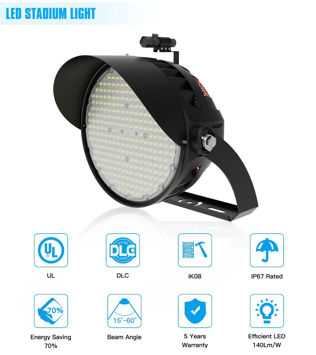 LED Stadium Light  - NCL Series,600W,90000lumens,5000K,100-277V