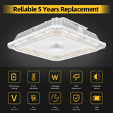 LED Canopy Light  - CPG Series,60W,8400lumens,Selectable Wattage & CCT,100-277V,with Photocell