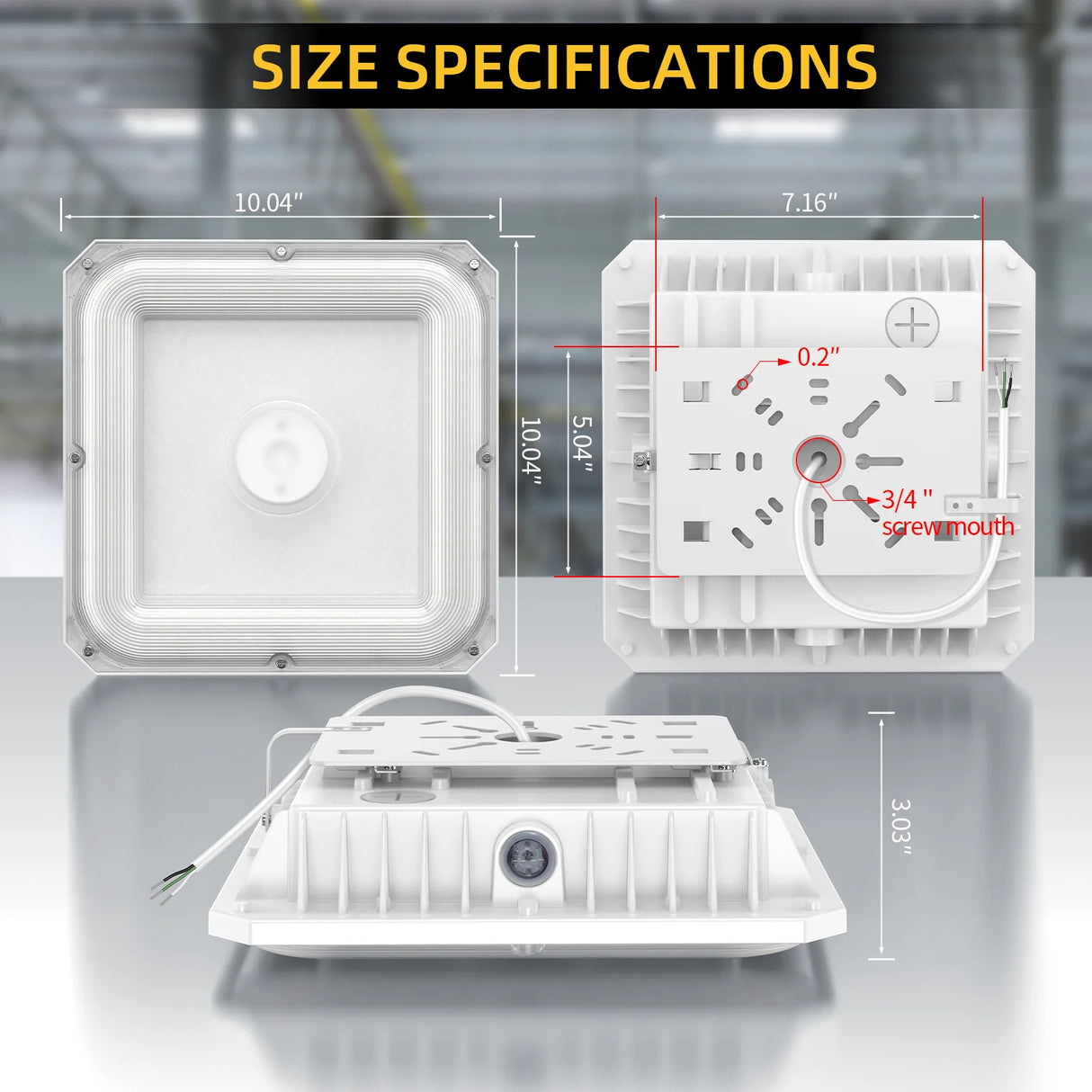 LED Canopy Light  - CPG Series,60W,8400lumens,Selectable Wattage & CCT,100-277V,with Photocell