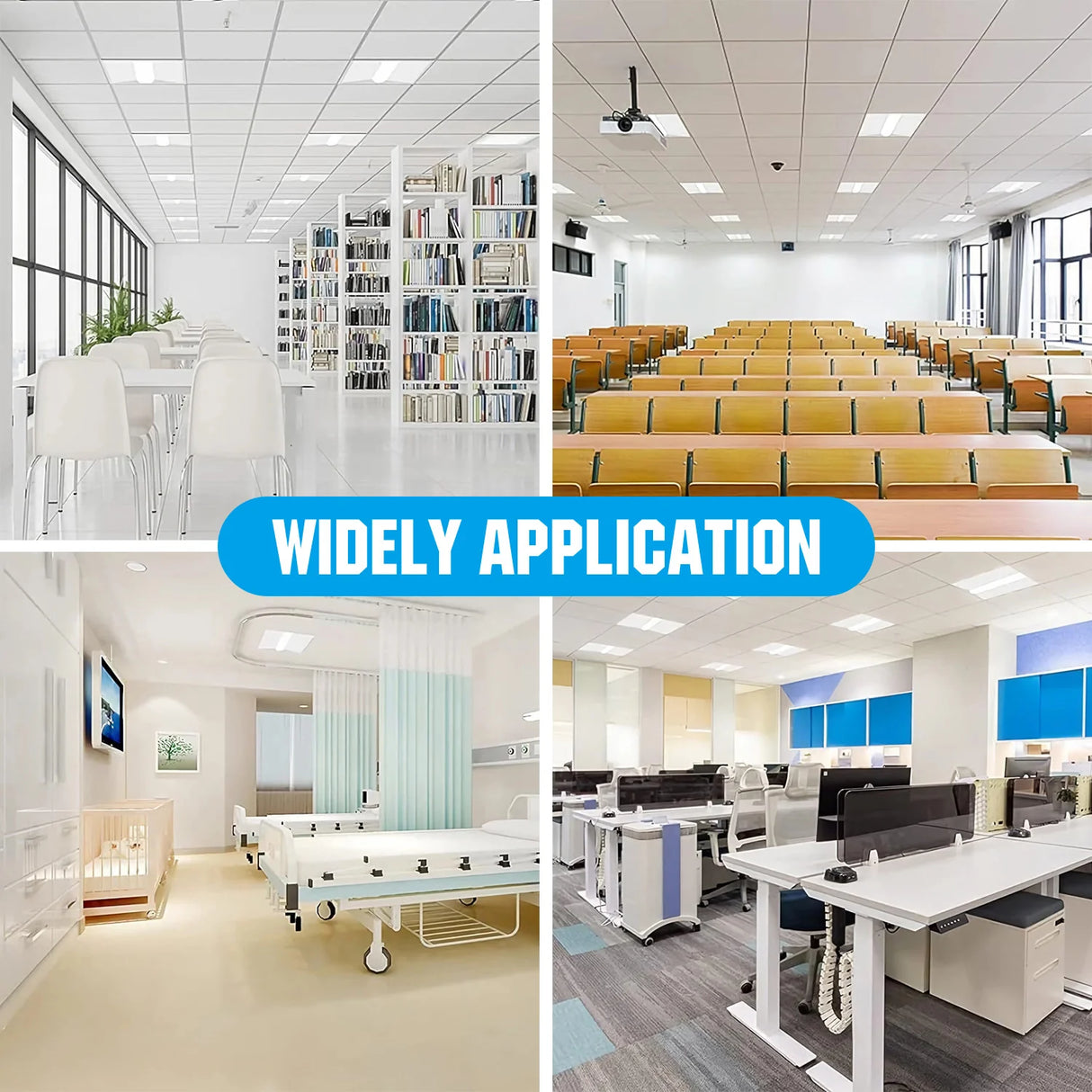 4PACK LED Troffer Light - TFL Series,50W,6500lumens,Selectable Wattage & CCT,100-277V, 2*4ft