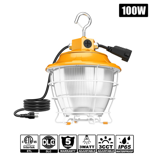 NGT 100W Portable LED Work Light - Waterproof 3-Mode for Construction Site & Garage